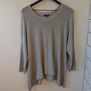 Eileen Fisher Women's Grey Oversized Dolman Sleeve Stretchy Shirt XL
